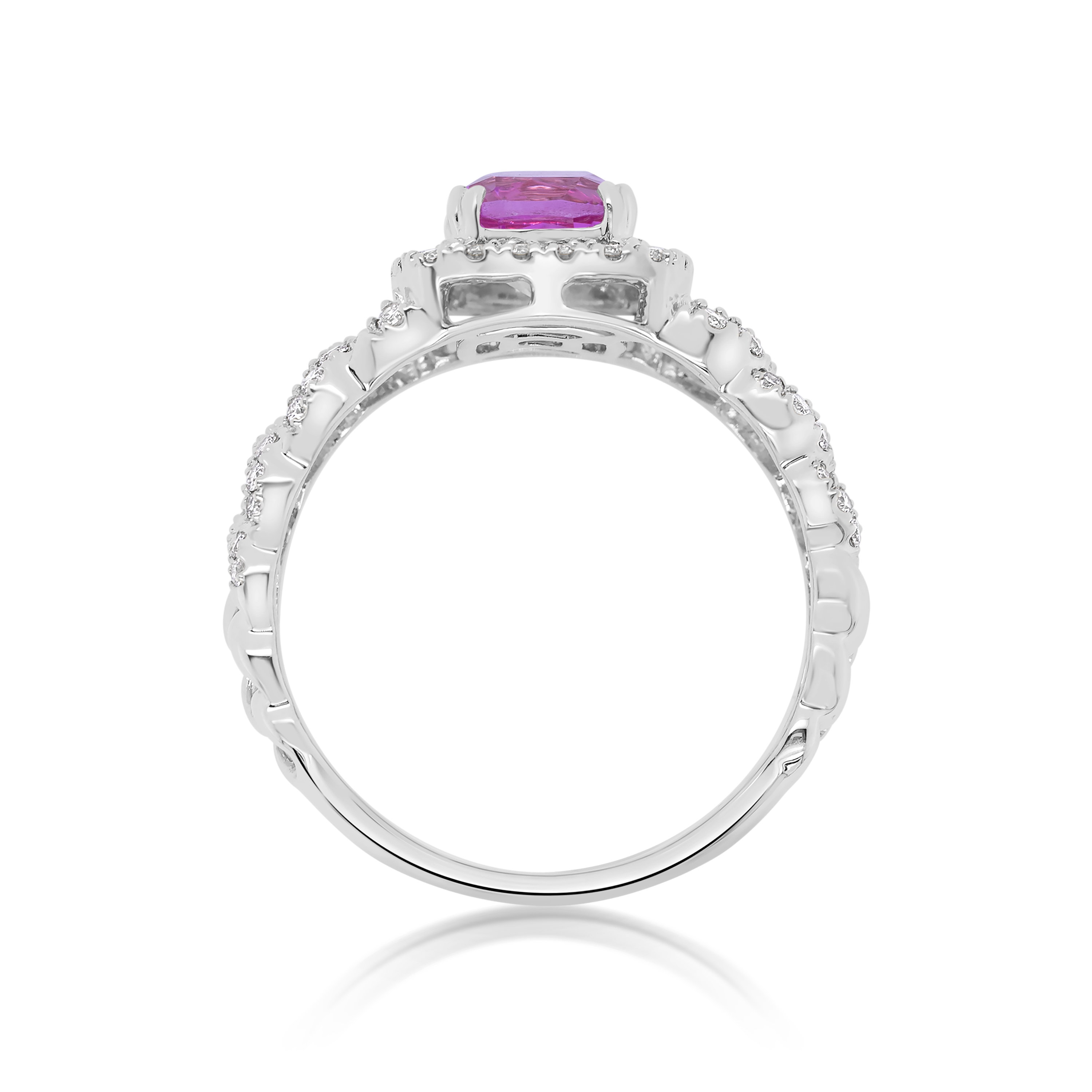 Diamond Ring 0.55 ct. 14K White Gold Pink